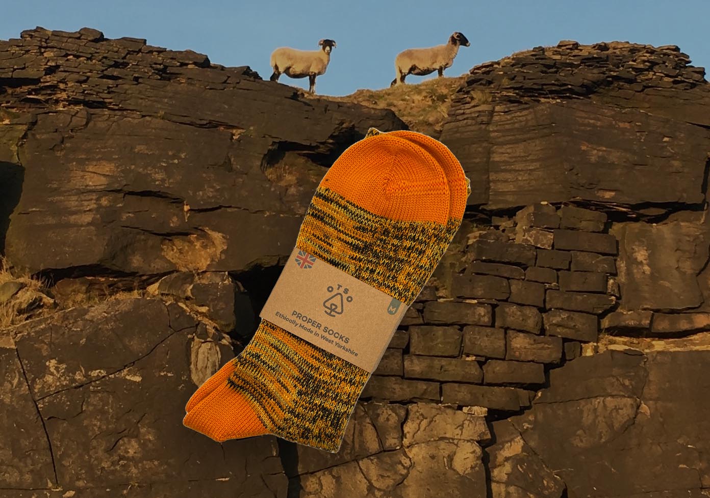 Otso Proper Socks - Grit Stone Sunset image 2