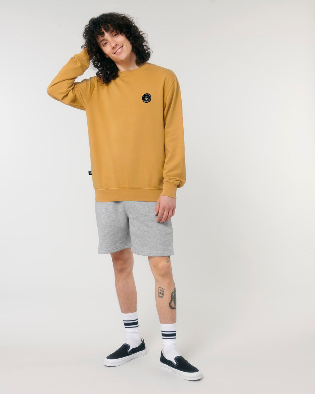 Mustard Garment Dyed Organic Cotton Sweater image 3
