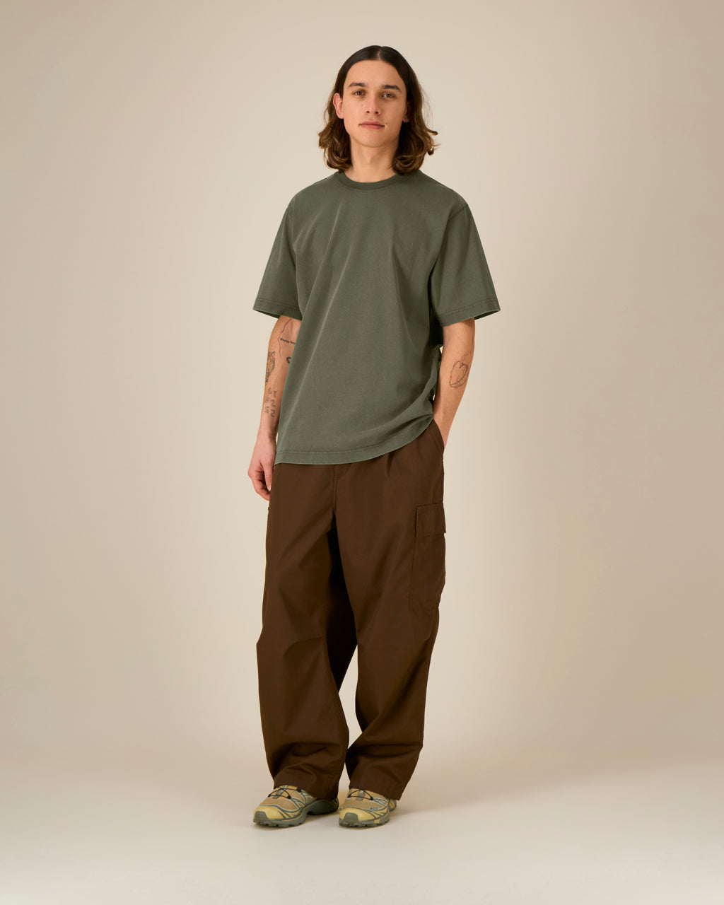 Relax Fit Organic Cotton Khaki T-Shirt image 3