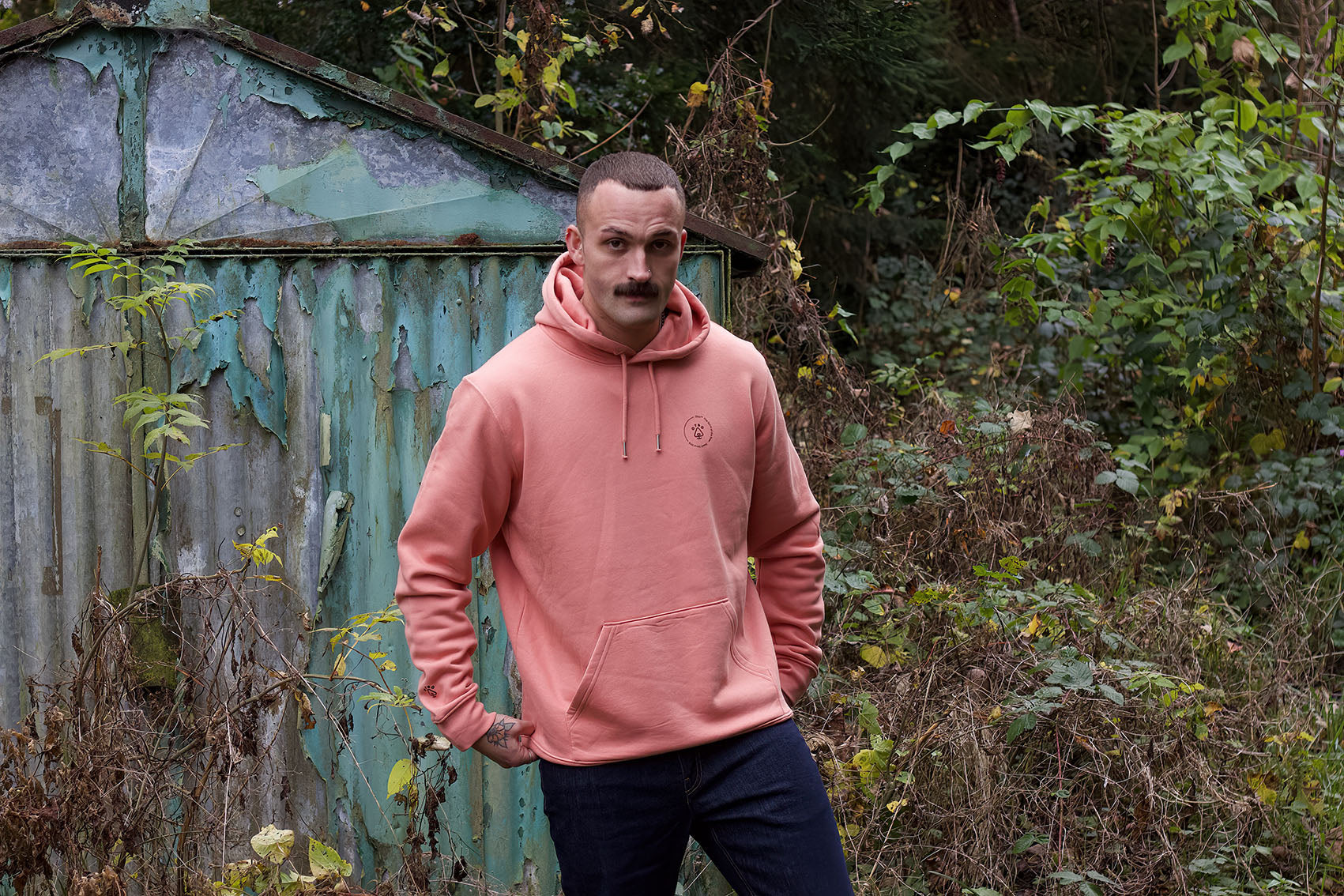 Salmon Organic Cotton Pull Over Hoody image 5