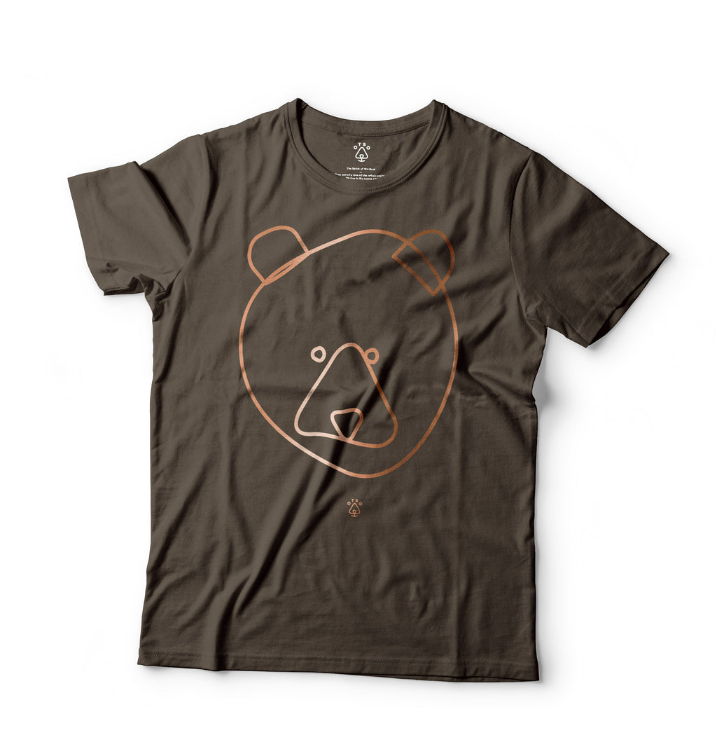 Otso Bear Faced Organic Cotton T-shirt: Mocha and Metallic Copper image 0