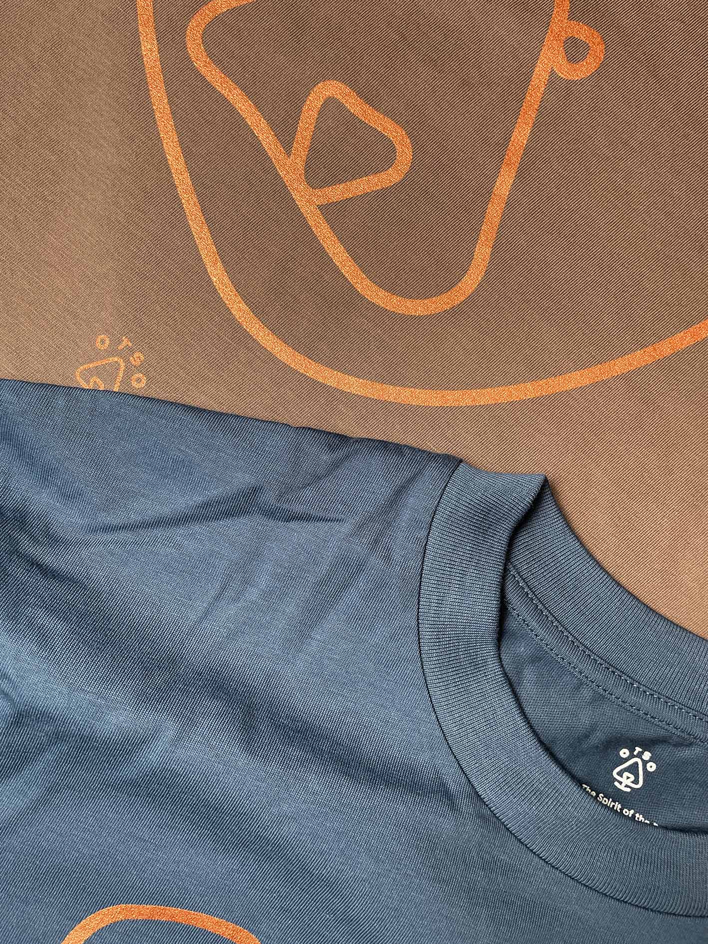 Otso Bear Faced Organic Cotton T-shirt: Mocha and Metallic Copper image 1