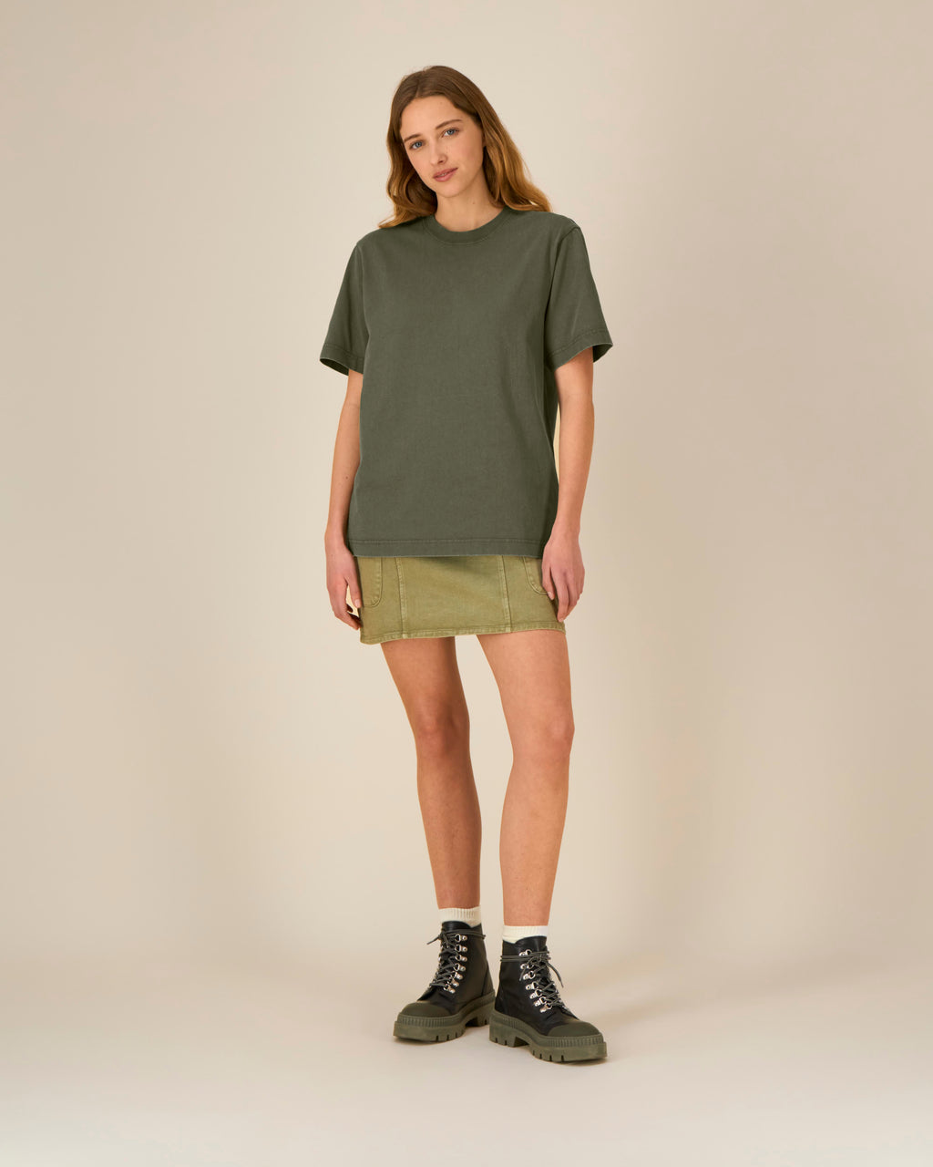 Relax Fit Organic Cotton Khaki T-Shirt image 4