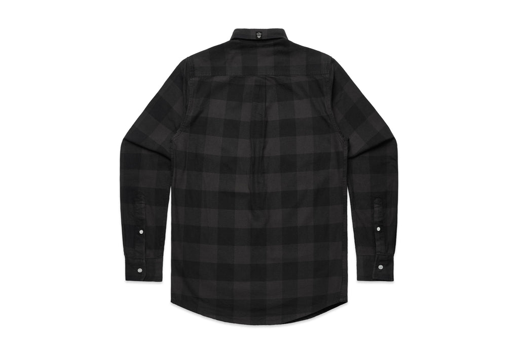 Otso Charcoal & Black Check Cotton Flannel Shirt image 1