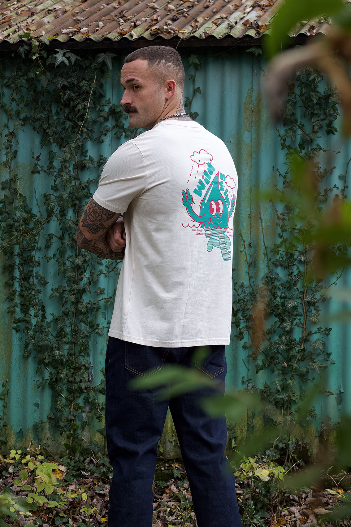 Otso Wild Swim Vintage White Organic Cotton T-Shirt image 4