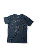 Otso Bear Faced Organic Cotton T-shirt: Deep Teal and Metallic Copper