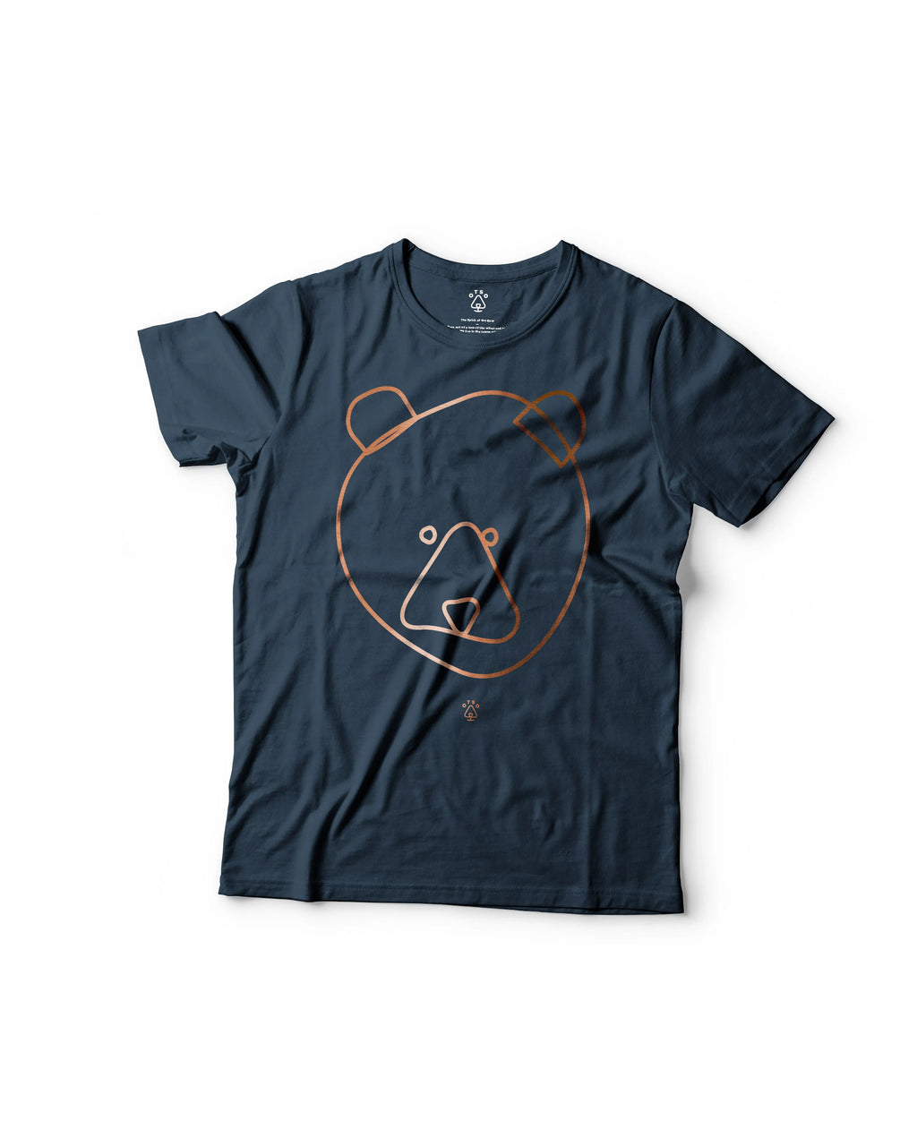 Otso Bear Faced Organic Cotton T-shirt: Deep Teal and Metallic Copper