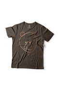 Otso Bear Faced Organic Cotton T-shirt: Mocha and Metallic Copper
