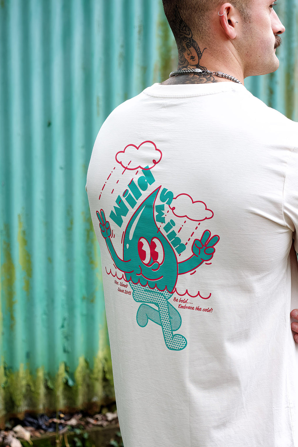 Otso Wild Swim Vintage White Organic Cotton T-Shirt image 2