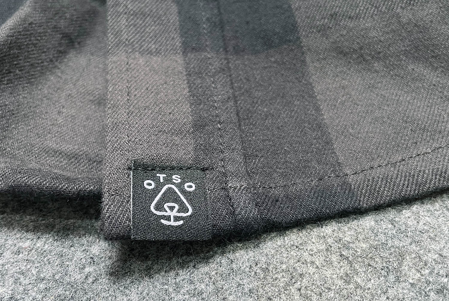 Otso Charcoal & Black Check Cotton Flannel Shirt image 2